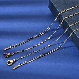 Унисекс 304 Ожерелье из овальной цепочки с текстурированной поверхностью из нержавеющей стали