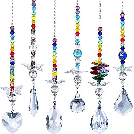 K9 Glass Beaded Hanging Ornaments, Rainbow Maker Suncatchers for Home Outdoor Decoration, Mixed Shapes