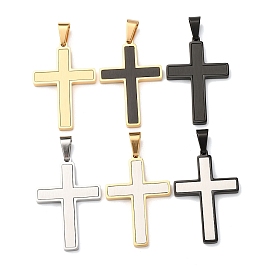 Подвески из матовой 304 нержавеющей стали, крестик