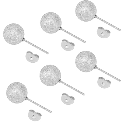 304 из нержавеющей стали уха шпильки, гипоаллергенные серьги, , с уха орехов, круглые
