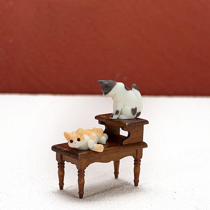 Мини-модель деревянного приставного столика, аксессуары для кукольного домика с микро-ландшафтом, притворяясь опорными украшениями