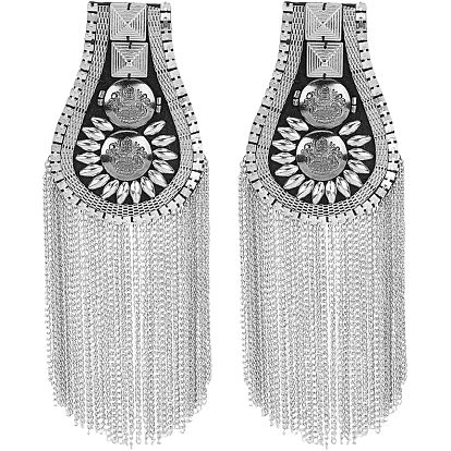 Съемные железные погоны с кисточками, нагрудный знак в стиле панк, с тканевой фурнитурой и булавкой