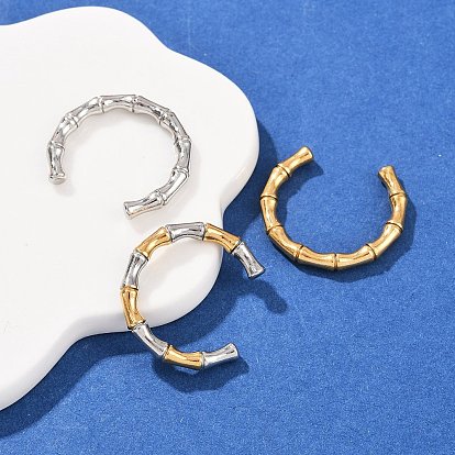 304 из нержавеющей стали Манжета кольца для женщин, ионное покрытие (ip), бамбук совместное