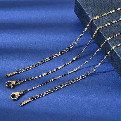 Унисекс 304 Ожерелье из овальной цепочки с текстурированной поверхностью из нержавеющей стали