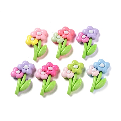 Opaque Resin Cabochons, Flower