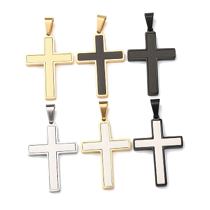 Подвески из матовой 304 нержавеющей стали, крестик