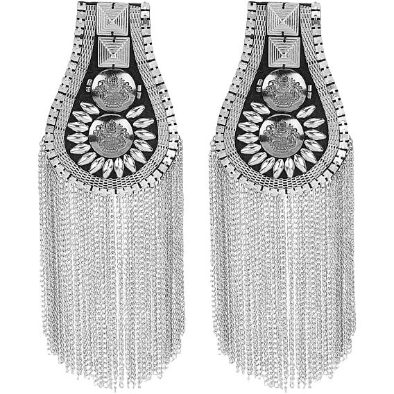 Съемные железные погоны с кисточками, нагрудный знак в стиле панк, с тканевой фурнитурой и булавкой