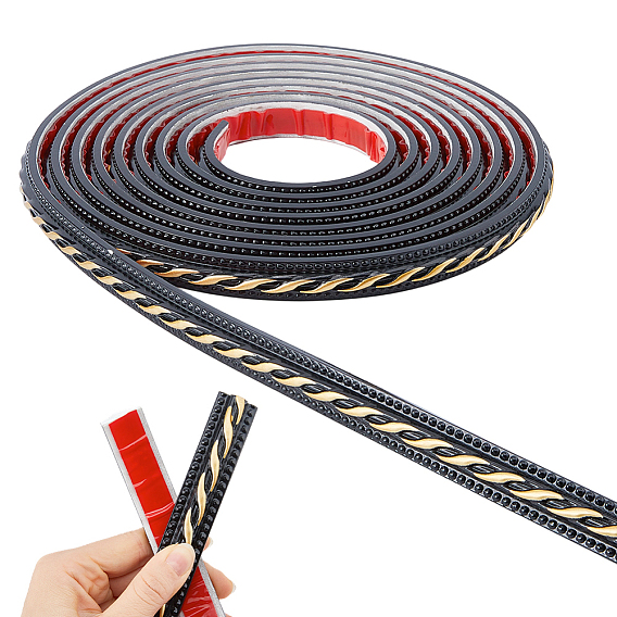 PVC Self-Adhesive Flexible Molding Trim, Ceiling Molding, Wall Trim for Furniture, Door, Wardrobe, Home Decor, Imitation Gesso Lines