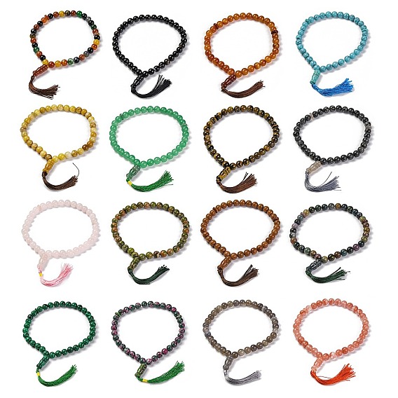 Драгоценный камень бисером растянуть браслеты, с кистями