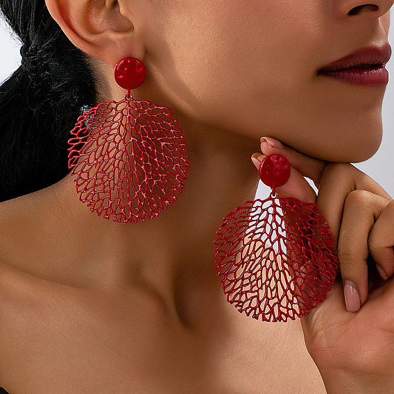 Массивные серьги-гвоздики из цинкового сплава, полый лист