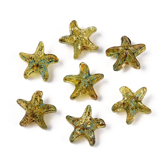 Прозрачные стеклянные бусины пикассо, морская звезда