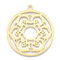Aluminium Big Pendants, Laser Cut Big Pendants, Flat Round with Flower