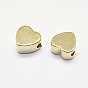 Long-Lasting Plated Brass Beads, Real 18K Gold Plated, Nickel Free, Heart