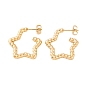Ion Plating(IP) 304 Stainless Steel Half Hoop Stud Earrings for Women, Twisted Star