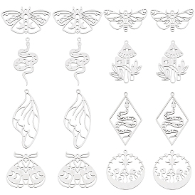 16 шт 8 стиль 201 подвески из нержавеющей стали, лазерная резка, разнообразные