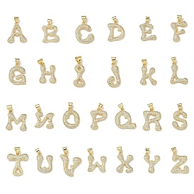 Латунные микро проложить кубического циркония подвески, стойки покрытие, буквы, без свинца и без кадмия, долговечный, реальный 18 k позолоченный