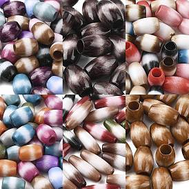 Непрозрачный акрил европейского бисера, баррель, два тона, большое отверстие шарик