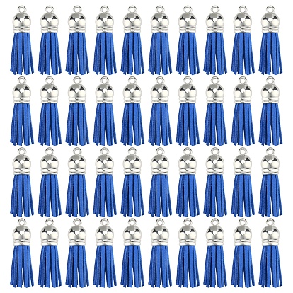 100 кулон с кисточками из искусственной замши., с концами пластмассового шнура ccb, платина