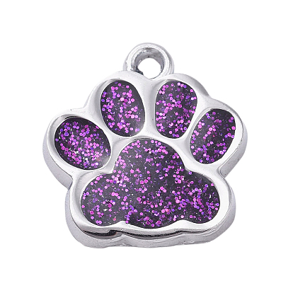 Сплав эмали прелести, с блеском порошок, собака отпечатки лап, платина