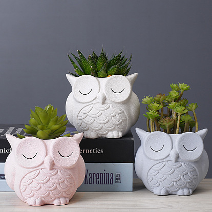 Gardening succulent flower pot ceramic indoor creative minimalist desktop small animal flower ornaments