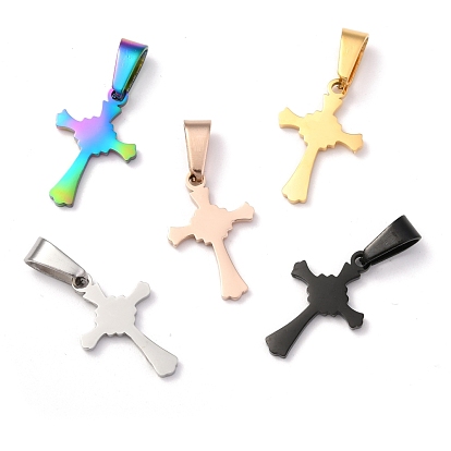 Ion Plating(IP) 304 Stainless Steel Pendants, Cross