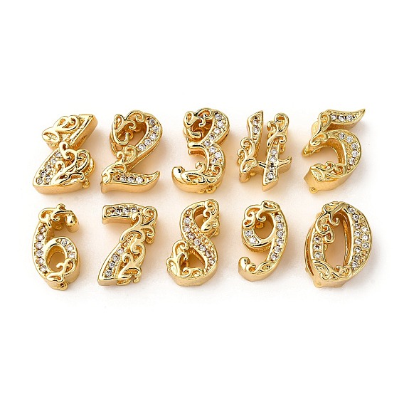 Латунные микро проложить кубического циркония бусы, число, без кадмия и без свинца