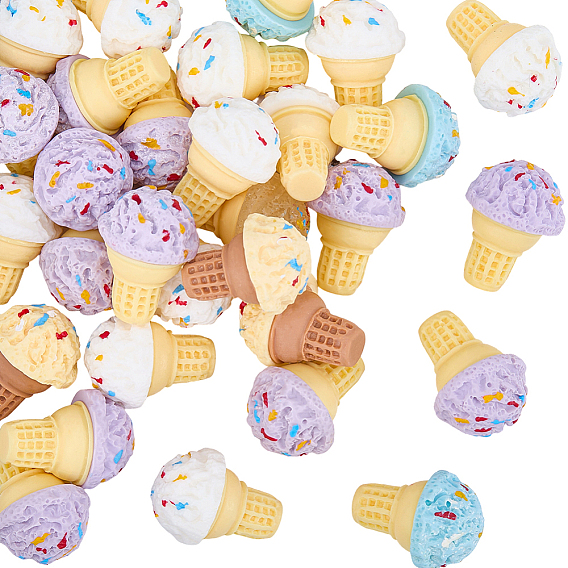 30 Кабошоны из непрозрачной смолы, мороженое