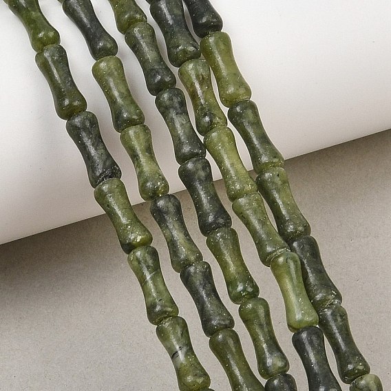 Natural Chinese Jade Beads Strands, Bamboo Joint