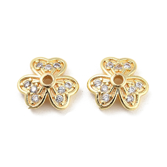 Латунь микро проложить кубический цирконий шарик, 3-лепесток, долговечный, без свинца и без кадмия