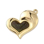 304 нержавеющей стальной эмали подвески, шарма сердца, вакуумное покрытие pvd, реальный 18 k позолоченный, с блеском порошок