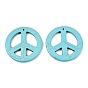 Синтетический Howlite большие кулоны, окрашенные, знак мира, бирюзовые