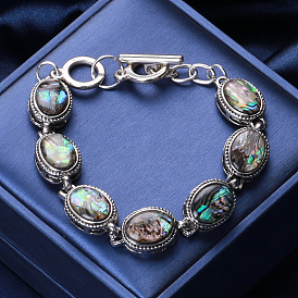 Natural Abalone Shell Bracelet Jewelry Waterdrop Round Shell Hand Accessory.