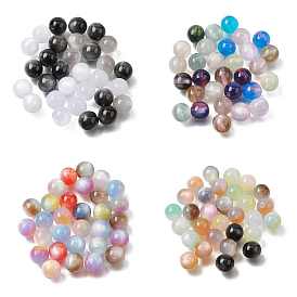 Бусины из cмолы, круглые, два тона, с блеском порошок