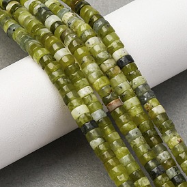 Природного нефрита Xiuyan бисер нитей, диск, Heishi бусы