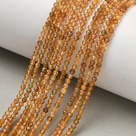 Natural Yellow Tourmaline Beads Strands, Round, Faceted