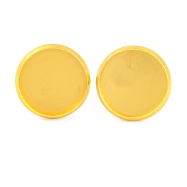 Brass Stud Earring Findings with Flat Round Tray, Lead Free & Cadmium Free