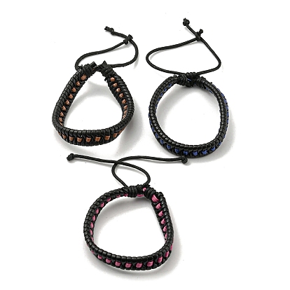 Adjustable PU Leather & Waxed Braided Cord Bracelets