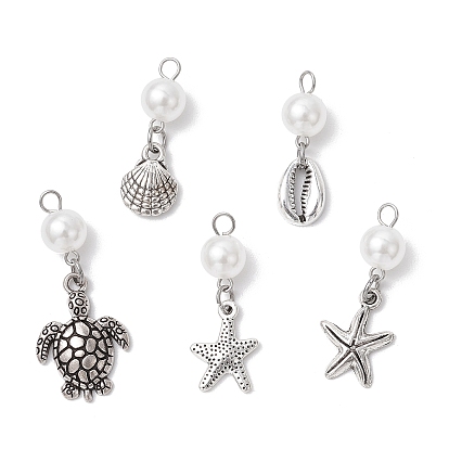 Подвески из сплава и пластика ABS с имитацией жемчуга на тему океана