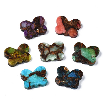 Butterfly Assembled Natural Bronzite and Natural & Synthetic Gemstone Beads