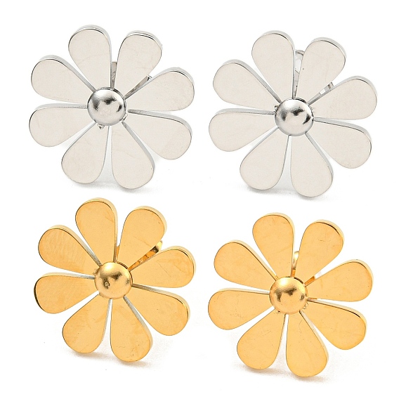 304 серьги-гвоздики из нержавеющей стали для женщин, маленькая ромашка