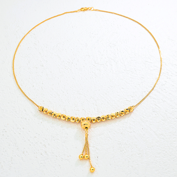 Модные минималистичные женские ожерелья с подвеской в виде круглого шара из латуни с кисточками