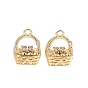 Подвески из латуни с прозрачным фианитом, корзины прелести