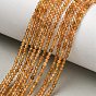 Natural Yellow Tourmaline Beads Strands, Round, Faceted