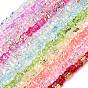 Transparent Glass Beads Strands, Clover, AB Color Plated, Half Plated