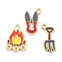 Подвески из эмали и сплава, подвеска в форме пламени/ножниц/вилки, золотые