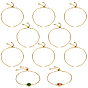 10Pcs 2.5MM 304 Stainless Steel Paperclip Chain Slider Bracelet Makings, with Brass Beads