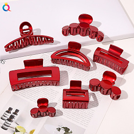 Red Hair Clips for Women, Festive Shark Claw Hair Accessories for Chinese New Year Celebrations