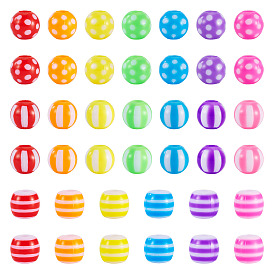 204 шт 3 стили непрозрачные акриловые бусины, круглые