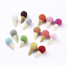 Suministros de artesanía de helado de fieltro de lana, para baby shower género revelan la decoración de la tienda