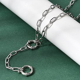 4мм 201 Цепочки-скрепки из нержавеющей стали, унисекс, не тускнеет